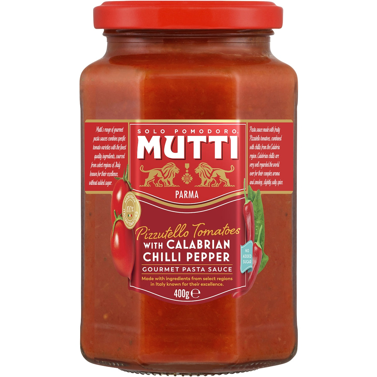 Mutti Gourmet Pasta Sauce Pizzutello Tomatoes Calabrian Chilli 400g