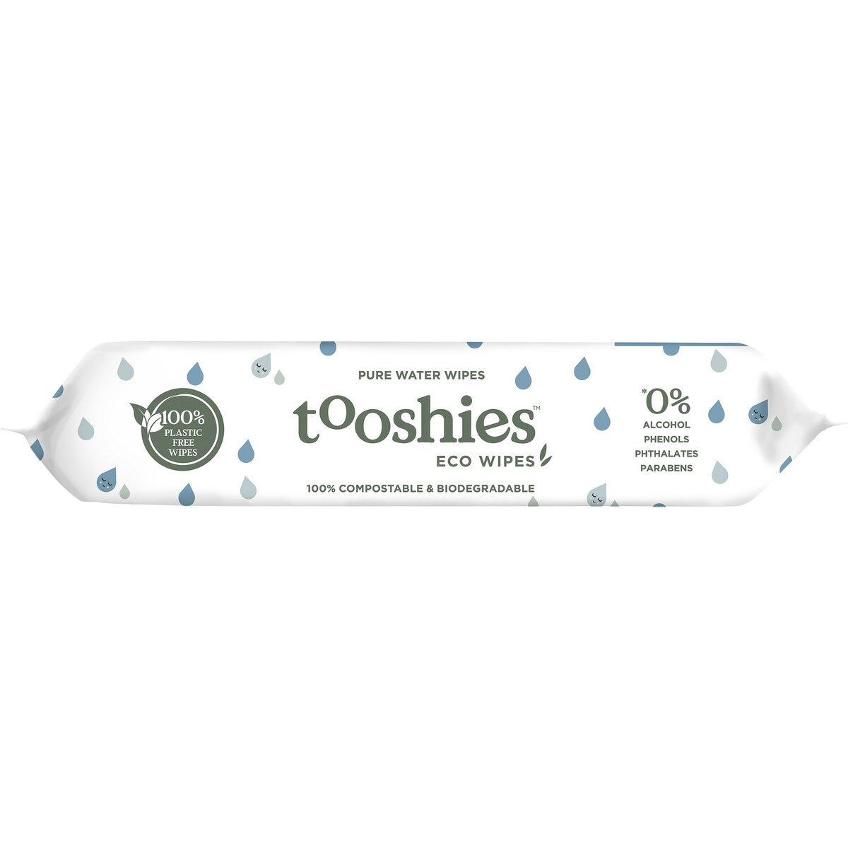Tooshies Eco Wipes Pure Water Baby Wipes 70 Pack
