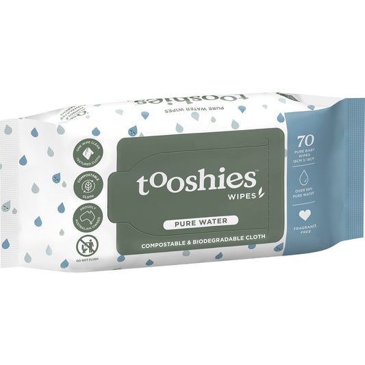 Tooshies ECO Wipes Pure Water Baby Wipes 70 pack