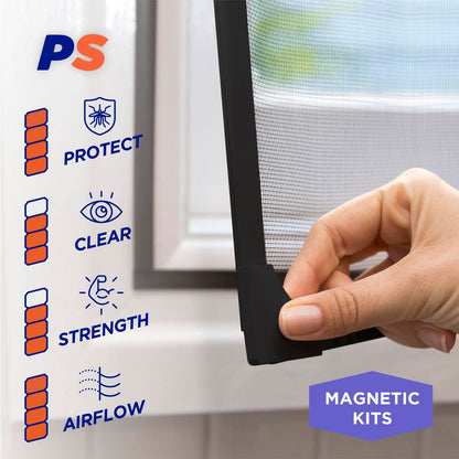 Permastik Magnetic Insect Screen Kit - 1.2 x 1m - Black