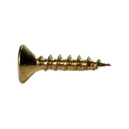 Zenith Hinge Long Thread Screws - 6g x 16mm - Brass - 40 Pack