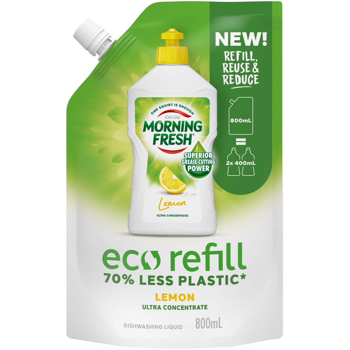 Morning Fresh Refill Lemon Dishwashing Liquid Washing Up 800mL