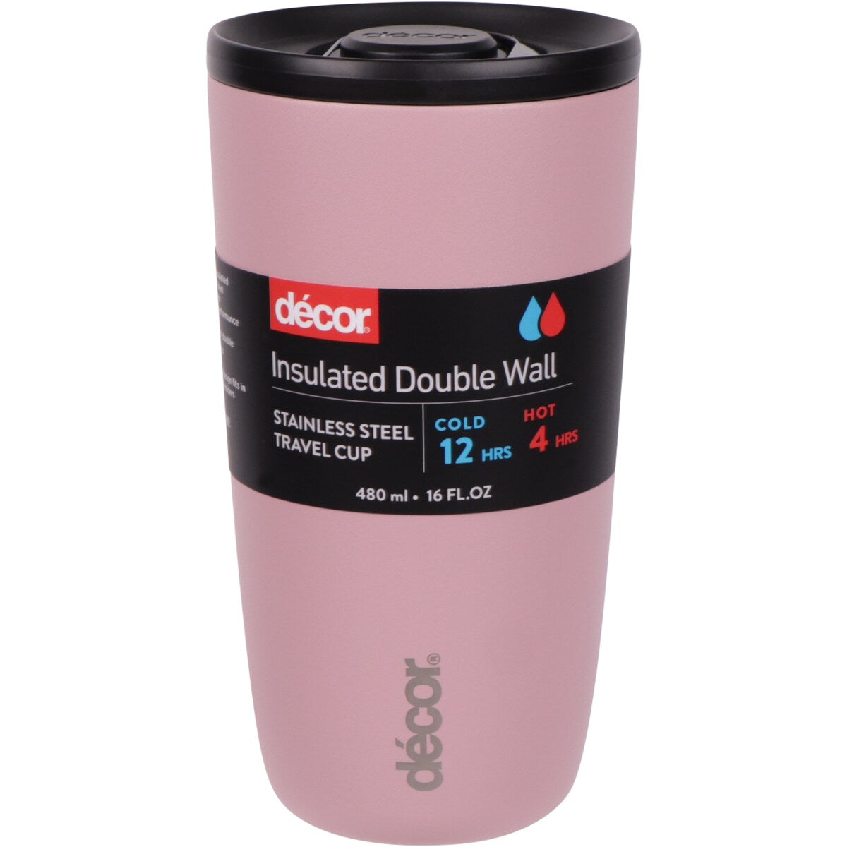 Decor Insulated Double Wall Travel Stainless Steel Cup Assorted 480ml