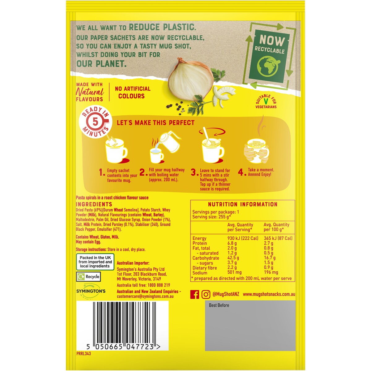 Mug Shot Pasta Roast Chicken Flavour 55g