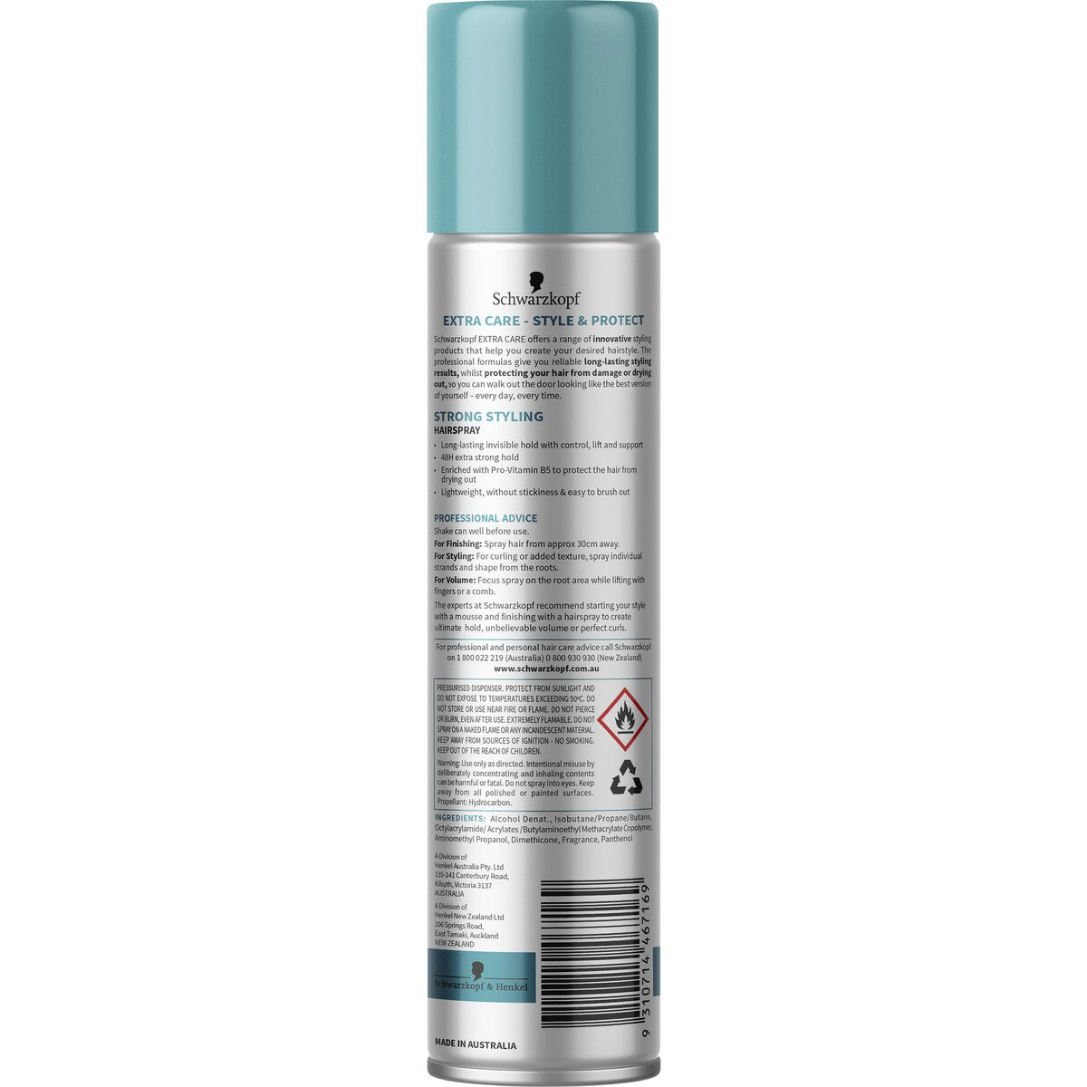 Schwarzkopf Extra Care Hair Spray Strong Styling Hairspray 100g