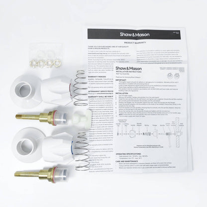 Shaw Mason White Wall Top Assembly - 65 x 65 x 108mm - Pair