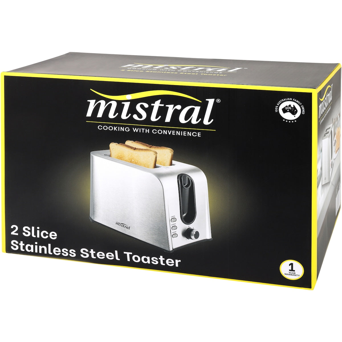 Mistral 2 Slice Stainless Steel Toaster Each