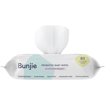 Bunjie Baby Probiotic Baby Wipes 80 Pack