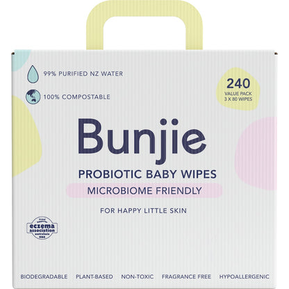 Bunjie Probiotic Baby Wipes Fragrance & Toxin-free 240 Pack
