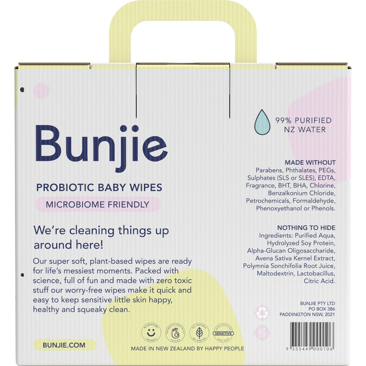 Bunjie Baby Probiotic Baby Wipes 3 X80 Pack