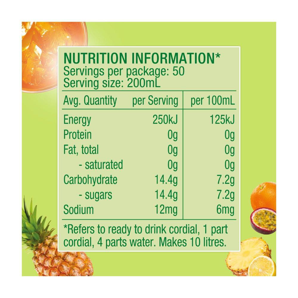 Golden Cire Cordial Fruit Cup - 2L