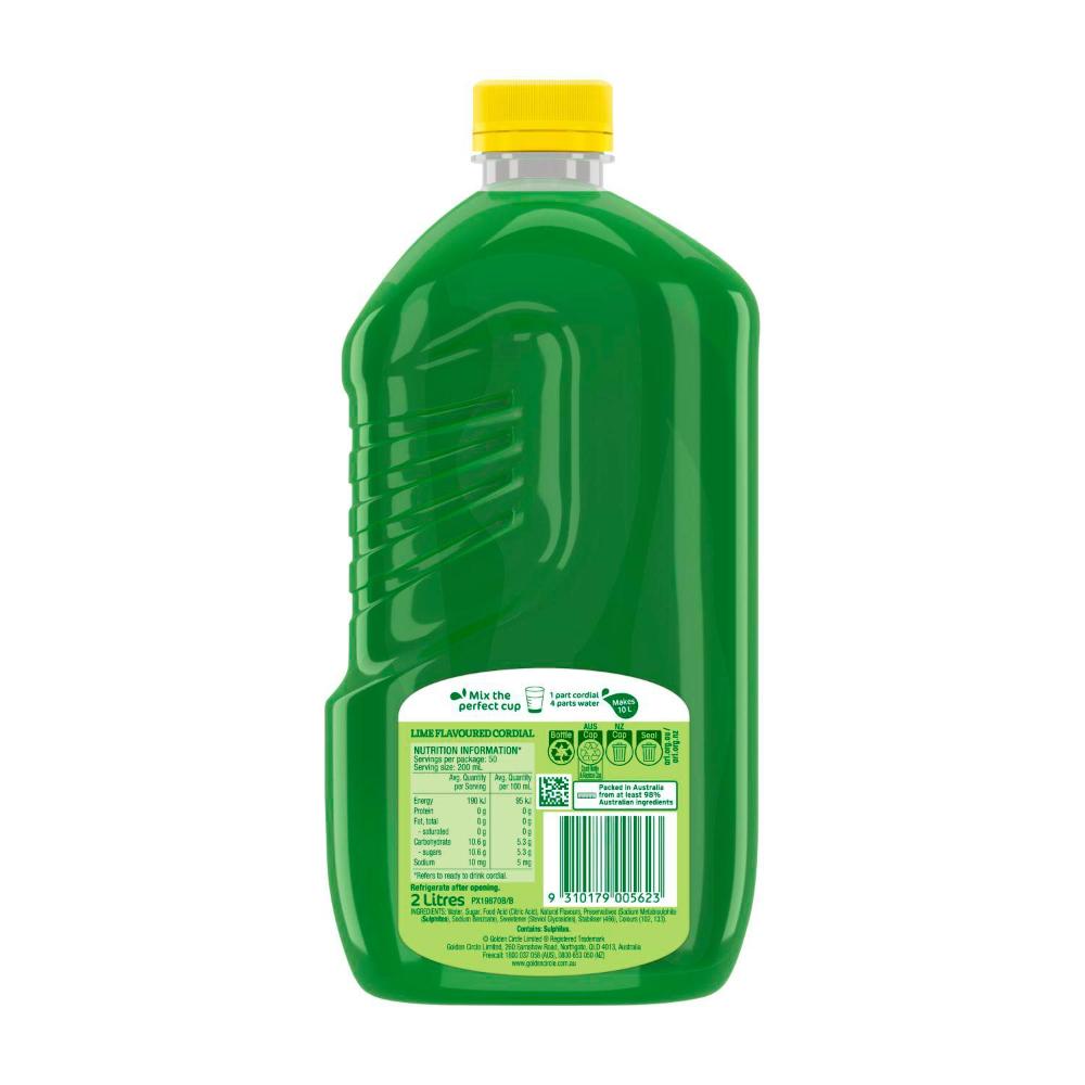 Golden Cire Cordial Lime Crush - 2L