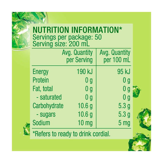 Golden Cire Cordial Lime Crush - 2L