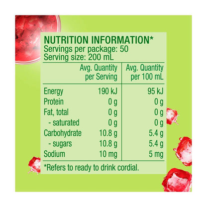 Golden Cire Cordial Raspberry - 2L