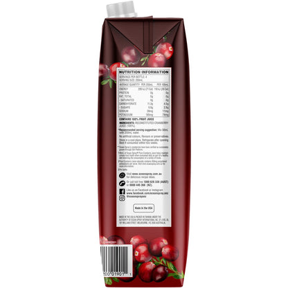 Ocean Spray Unsweetened Pure Cranberry Juice 1L