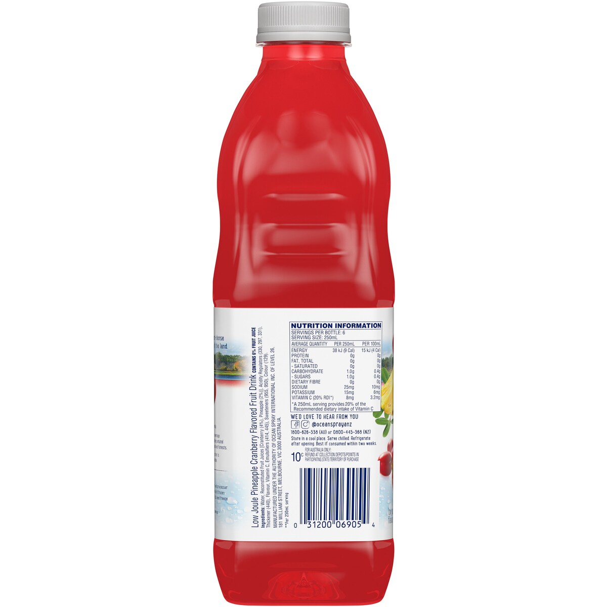 Ocean Spray Low Sugar Pineapple Cranberry Juice 1.5l