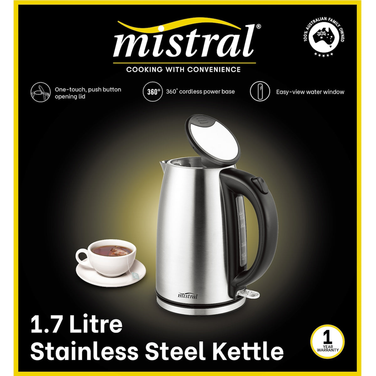 Mistral 1.7l Stainless Steel Kettle Each