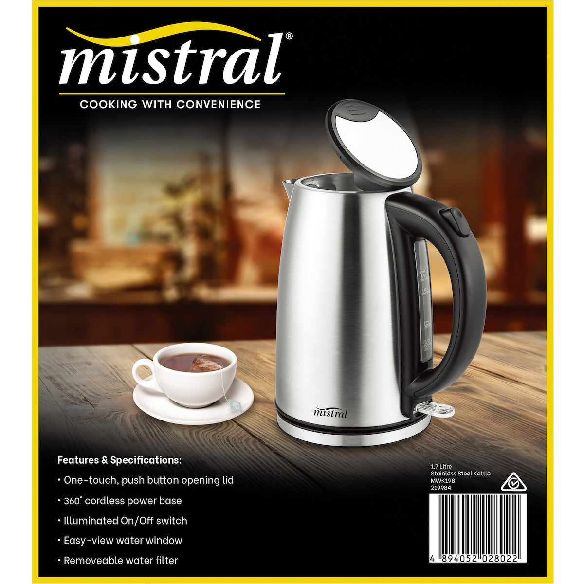 Mistral 1.7l Stainless Steel Kettle Each