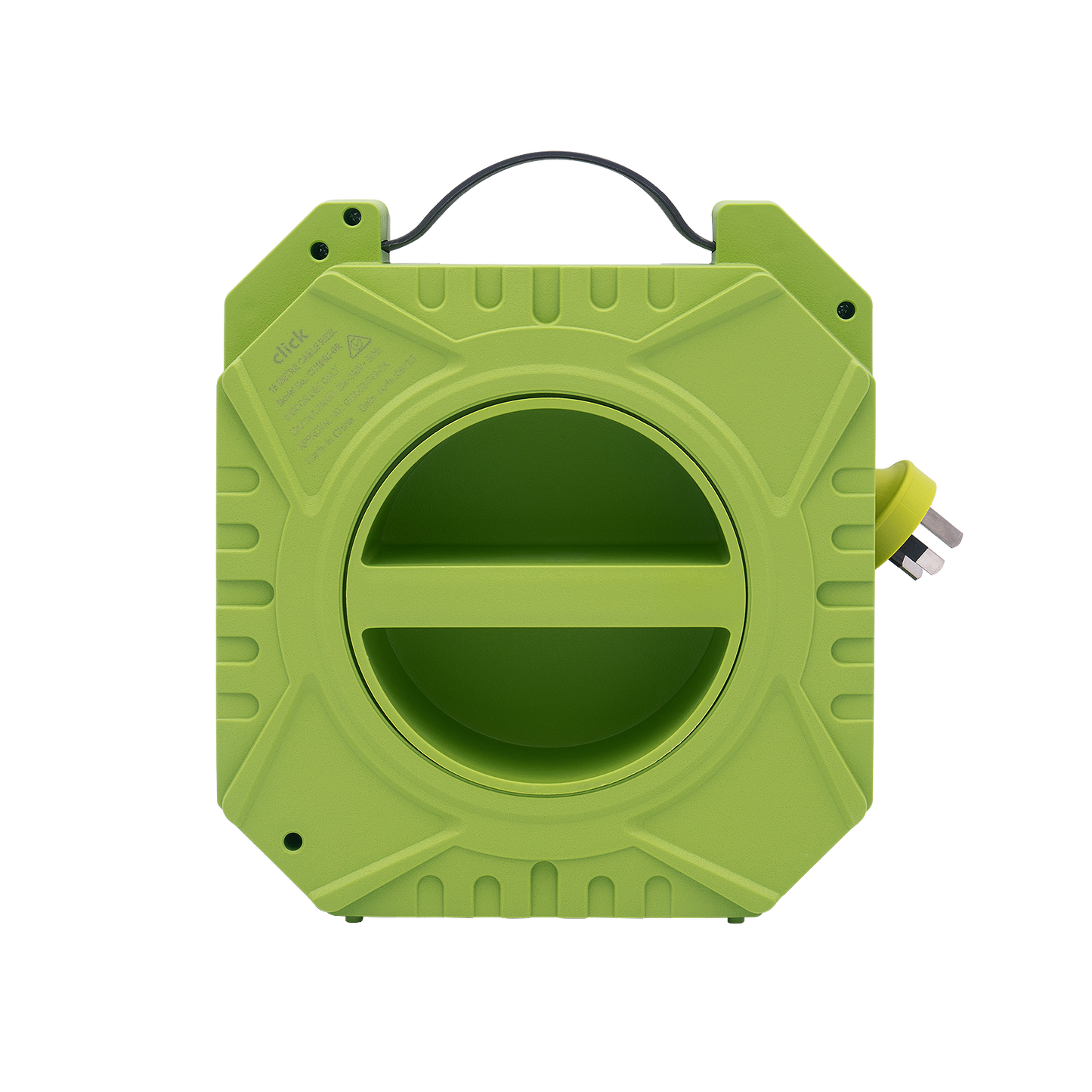 Click Domestic Green and Grey Cable Reel - 4 Outlet - 15m
