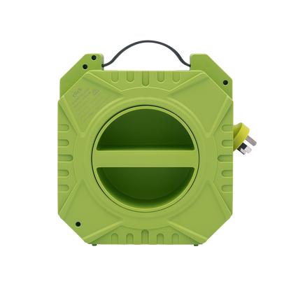 Click Domestic Green and Grey Cable Reel - 4 Outlet - 15m