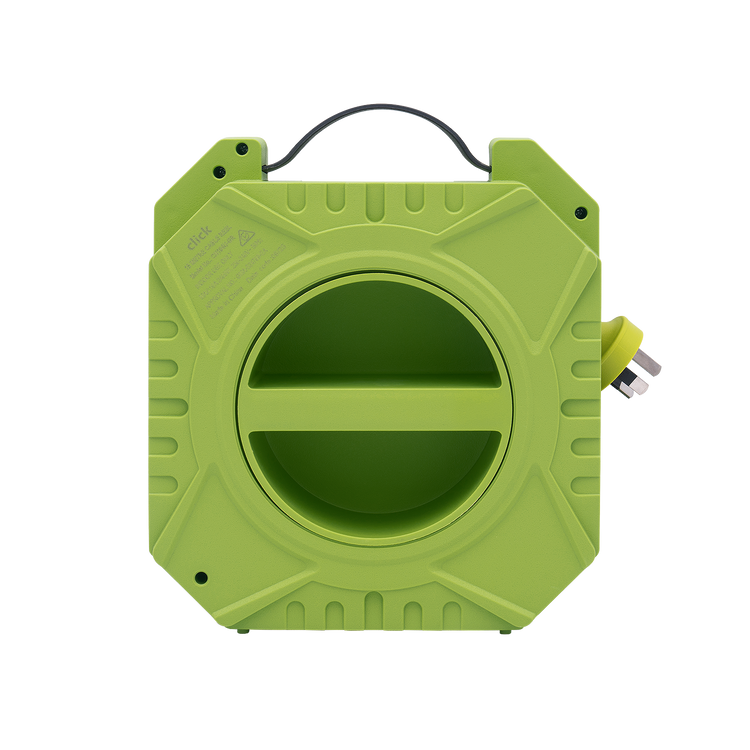 Click 4 Outlets 15m Cable Reel Green & Grey