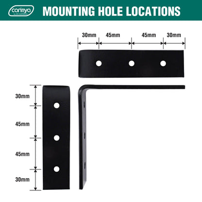 Carinya Heavy Duty Angle Bracket - 150 x 150mm - Black - 150kg