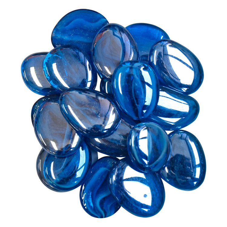 Tuscan Path 45-50mm Aqua Glass Pebbles - 1kg
