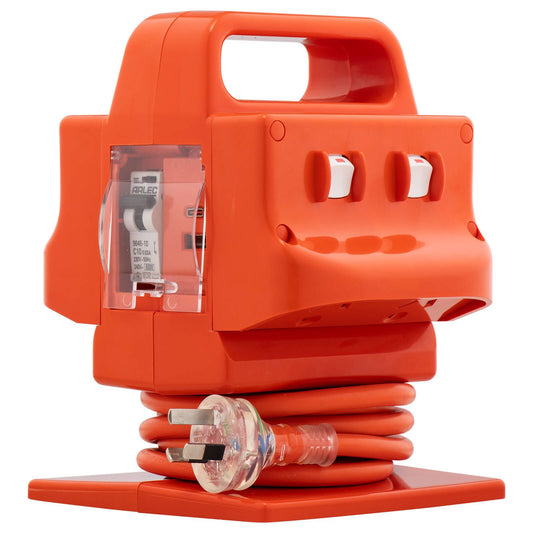 Arlec Heavy Duty Power Block - 4 Outlet - PD20W - Orange