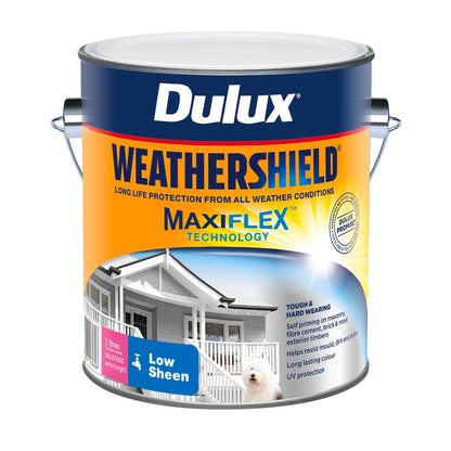 Dulux Weathershield Exterior Paint - 2L - Extra Bright Low Sheen