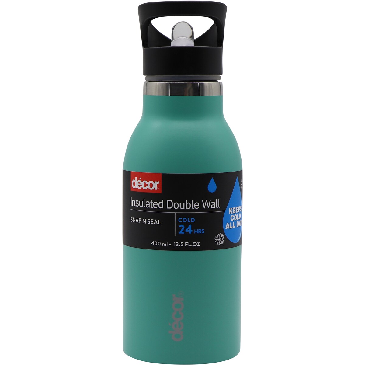 Decor Insulated Double Wall Snap N Seal Bottle Assorted 400ml