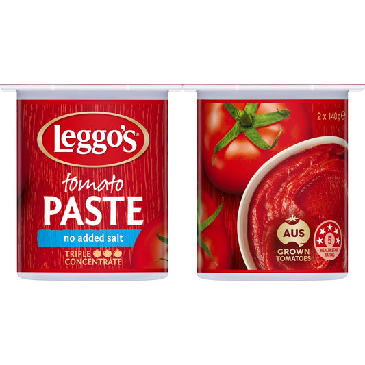 Leggos Tomato Paste Triple Concentrate No Added Salt 140g X 2 Pack