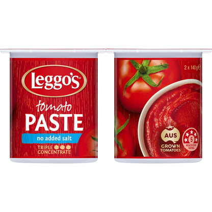 Leggos Australian Grown Tomato Paste No Added Salt 140g X 2 Pack