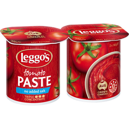 Leggos Australian Grown Tomato Paste No Added Salt 140g X 2 Pack