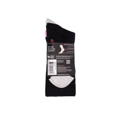 All Day Hl1032 Ladies Cushion Foot Socks Black Size 9-11 2 pack