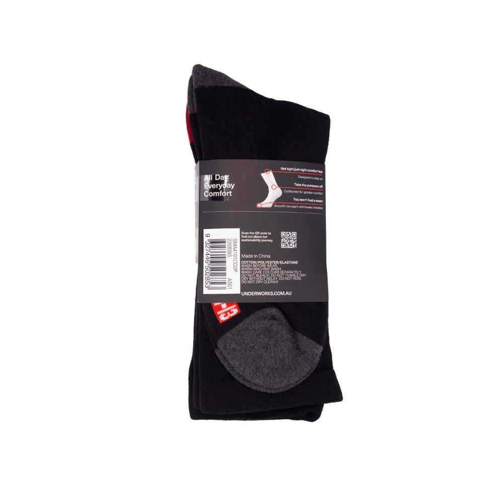 All Day Mens Cushion Foot Crew Size 11-13 2 pack