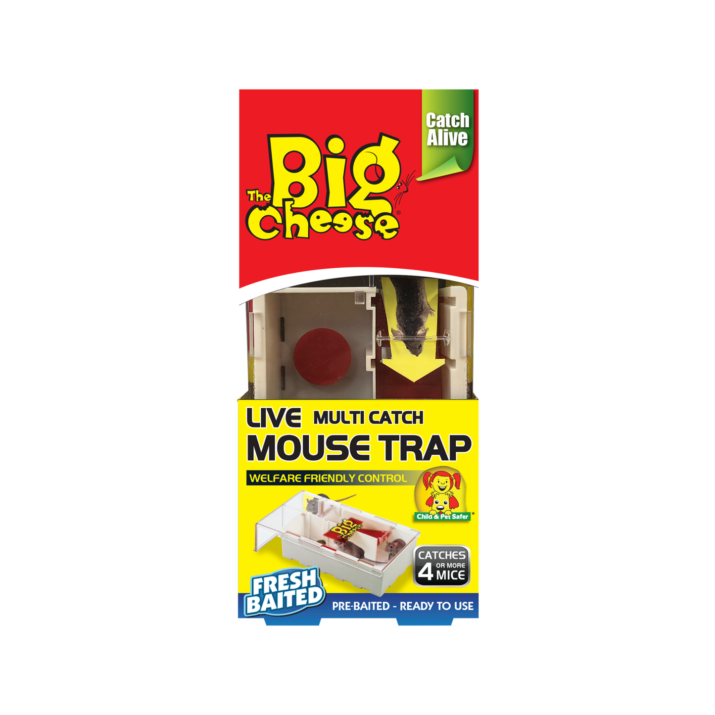The Big Cheese Live Multi Catch Mouse Trap Prebaited