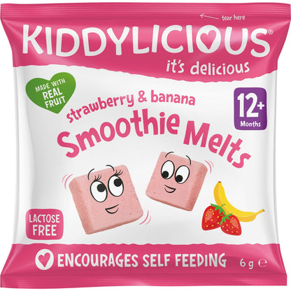 Kiddylicious Smoothie Melts Strawberry & Banana 12+ Months 6g