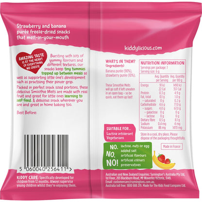 Kiddylicious Smoothie Melts Strawberry & Banana 12+ Months 6g