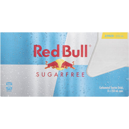 Red Bull Energy Drink Sugar Free Cans 8 X250ml