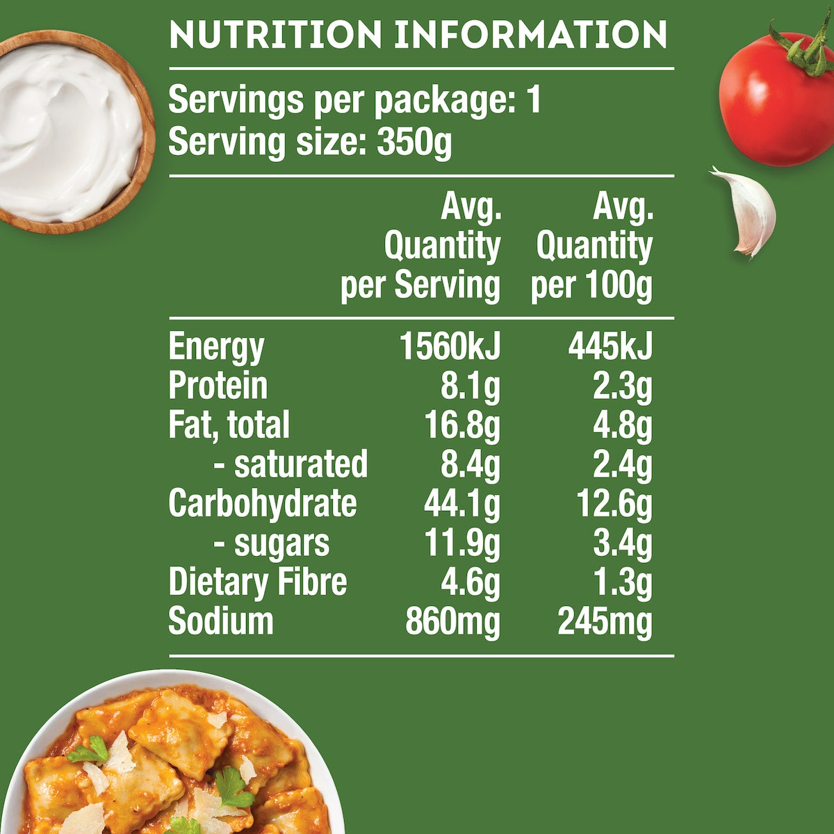 Heinz Ravioli Pasta Pouch With Creamy Tomato 350g