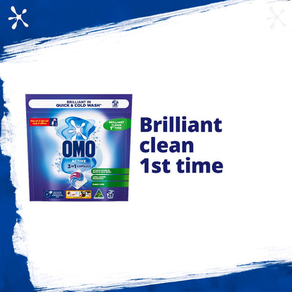 Omo Active Clean Laundry Liquid Capsules Detergent 28 Pack