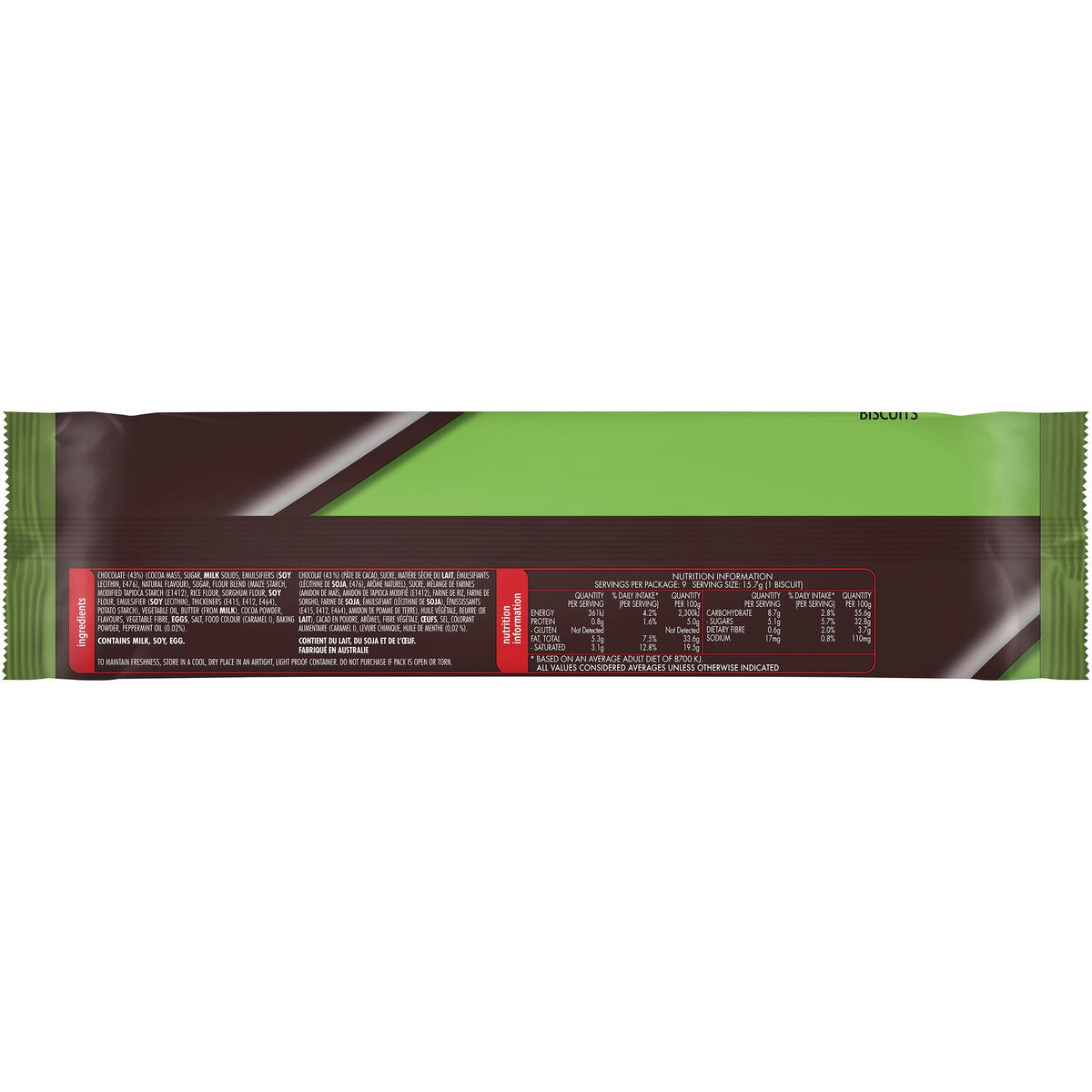 Arnotts Gluten Free Mint Slice Chocolate Biscuits 141g