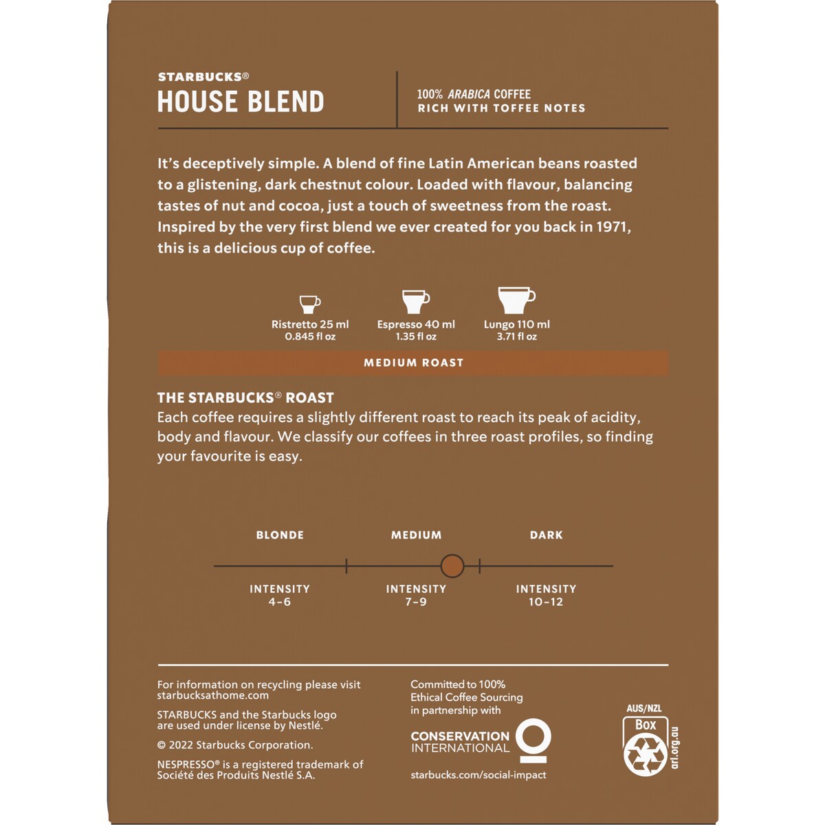 Starbucks by Nespresso House Blend Coffee Pods Capsules 36 Pack