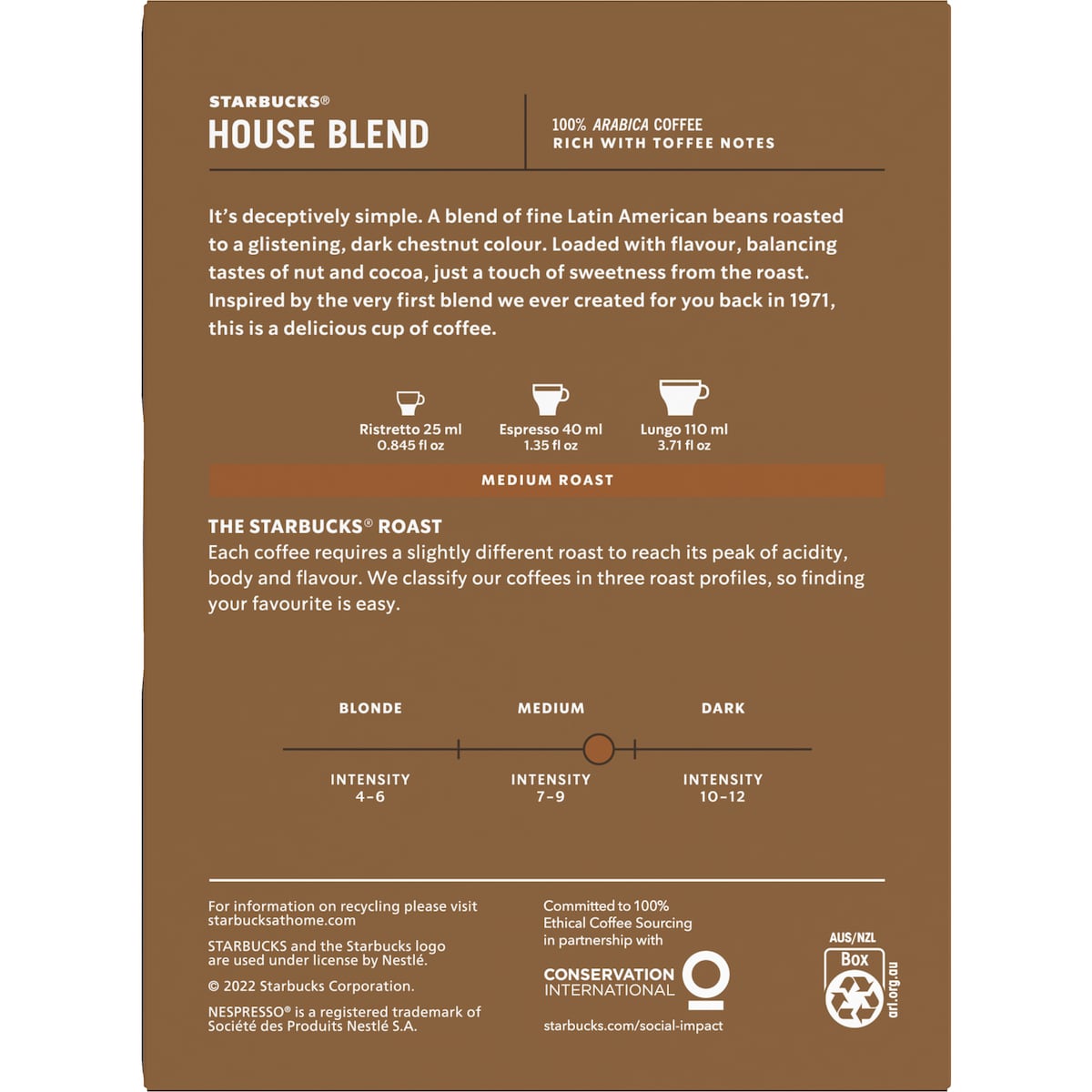 Starbucks By Nespresso House Blend Coffee Pods 36 Pack
