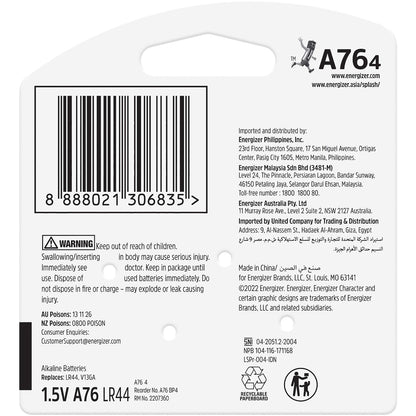 Energizer Lr44 A76 Alkaline Button Battery 4 Pack