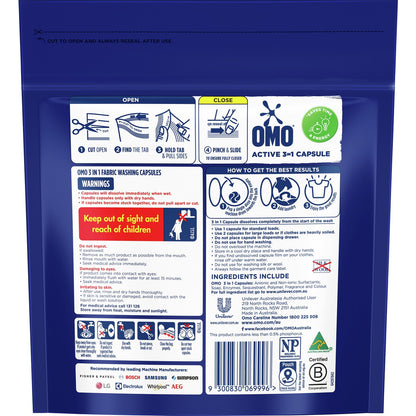 Omo Active 3 In 1 Laundry Capsules 357g