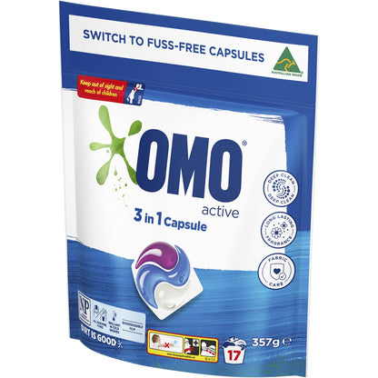 Omo Active 3 In 1 Laundry Capsules 357g