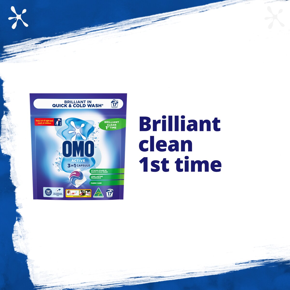 Omo Active 3 In 1 Laundry Capsules 357g