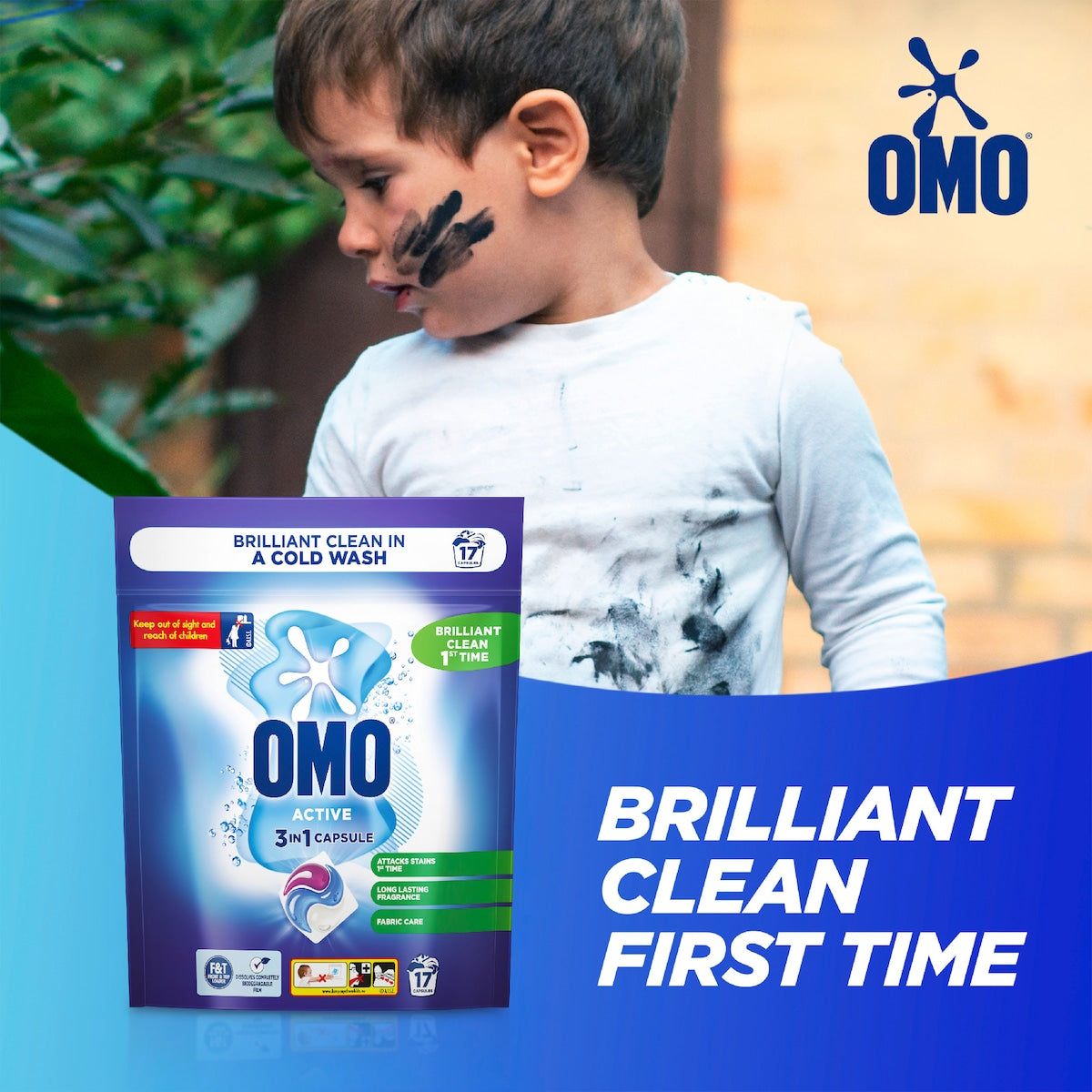 Omo Active Laundry Capsules 3 In 1 17 Pack