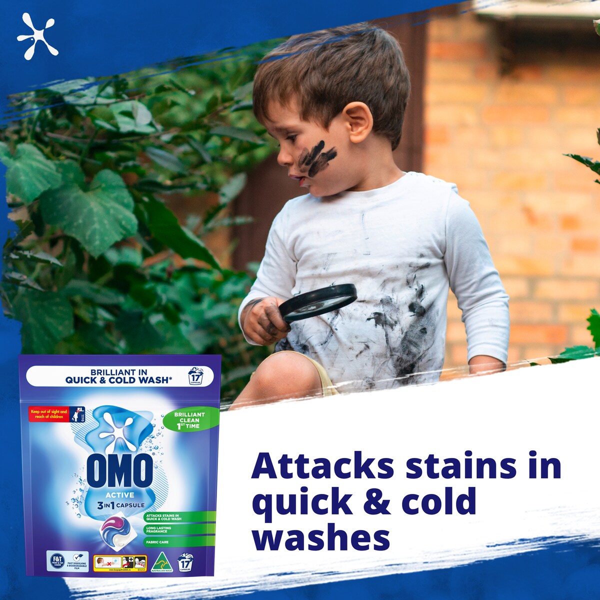 Omo Active 3 In 1 Laundry Capsules 357g